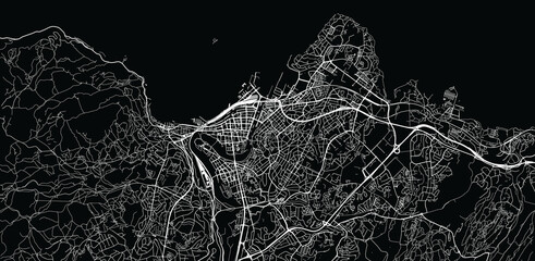 Urban vector city map of Trondheim, Norway, Europe - obrazy, fototapety, plakaty