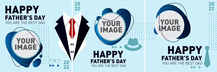 Image Post social media and creative post Vector set. Background template with copy space for images in Wise Blue