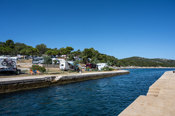 Picture of the canal separating Cres and Losinj islands. Osor, Cres island, the Adriatic Sea, Croatia