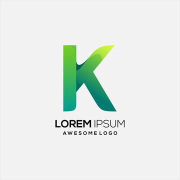 Letter k logo colorful gradient