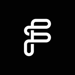 Modern letter F with overlapping line logo design