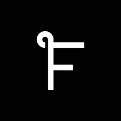 Modern letter F with overlapping line logo design