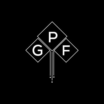 GPF letter logo design with white background in illustrator, GPF vector logo modern alphabet font overlap style.
