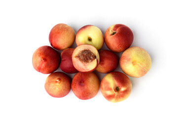 Pile of nectarine isolated on white background.
