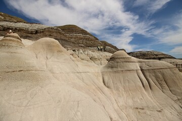 Beautiful view of The Hoodoos, also known as the Badlands, in Lethbridge, Alberta, Canada