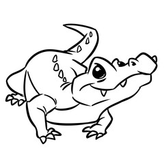 Animal Crocodile smile reptile character cartoon illustration coloring page