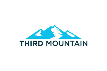 Three mountain peaks logo simple minimalist rocky everest camp nature outdoor