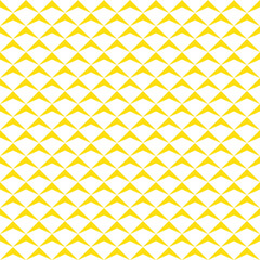 Yellow triangle pattern on white background. Colorful modern backdrop design. Up arrow pattern on white background.