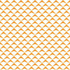 Orange triangle pattern on white background. Colorful modern backdrop design. Up arrow pattern on white background.