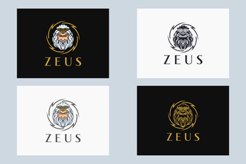 zeus head logo, orkus logo template vector illustration