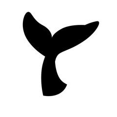A Vector of Marine Whale's Tail Silhouette 