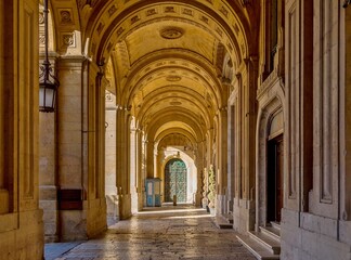 Passage in Old Theatre Street, adjoining the Grandmaster Palace Courtyard, Valletta, Malta