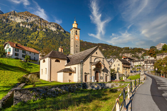 Historic center and parish church of Croveo, Baceno, Valle Antigorio, Verbano Cusio Ossola, Piedmont, Italy