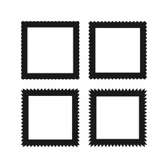 Zigzag Edge Hollow Square Stroke Shapes