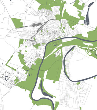 map of the city of Szolnok, Hungary