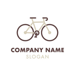 Biking Logo Design Template Example with Company Name and Slogan Bicycle Exploration