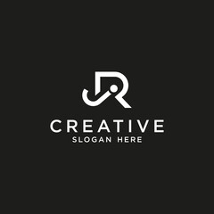 creative abstract letter RJ, JR logo design