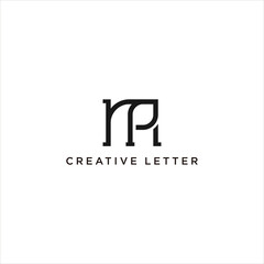 mp letter logo design.abstract pm vector logotype