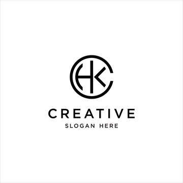 Geometric HKC CHK Logo. Modern Circle Symbol with Dynamic Tech Design. Minimalist Financial Consulting Icon. Creative Monogram Initial. Abstract Vector for Corporate Business Branding and Identity.