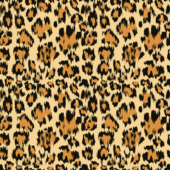 Seamless pattern with leopard pattern, animal fur, Leopard spotted skin texture. Vector illustration.