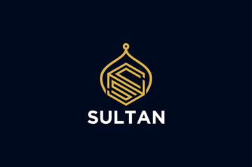Turban head scraft turban logo design line style minimalist  icon luxury symbol