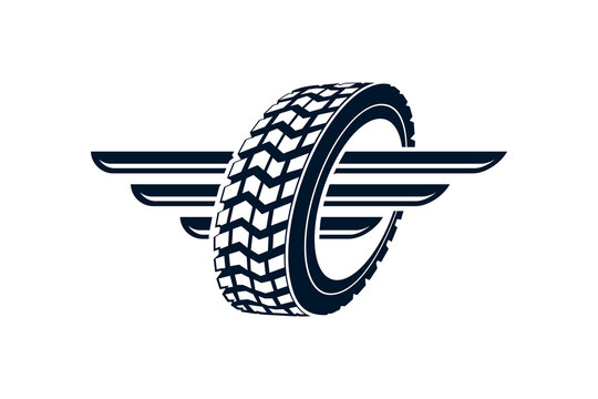 Tire shop logo design automotive wheel tire truck mud off road silhouette