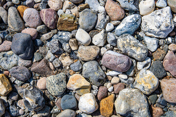 Small sea stones texture for natural background.
