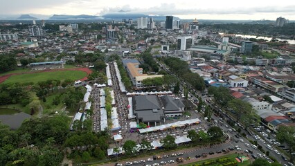 Kuching, Malaysia - August 1, 2022: The Annual Kuching Festival Street Fair