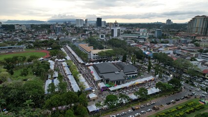 Kuching, Malaysia - August 1, 2022: The Annual Kuching Festival Street Fair