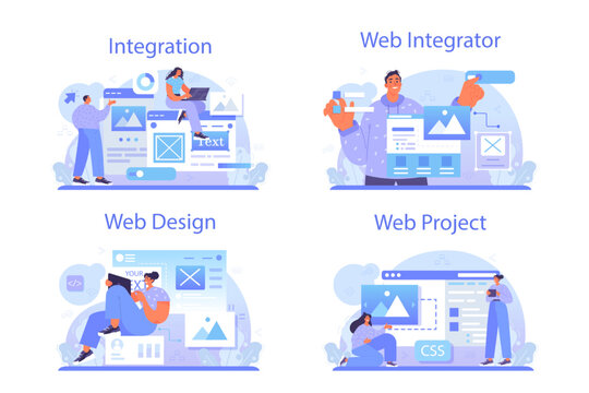 Web integration set. Website layout converting and integrating