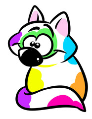 Animal rainbow parody cat character cartoon illustration