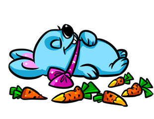 Animal rabbit carrot appetite character cartoon illustration