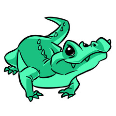 Animal crocodile green smile reptile character cartoon illustration
