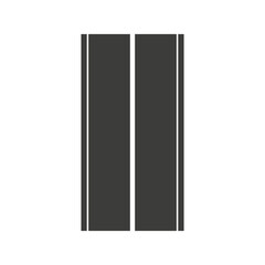 Road element. Highway part. Top view asphalt road. Vector isolated on white.