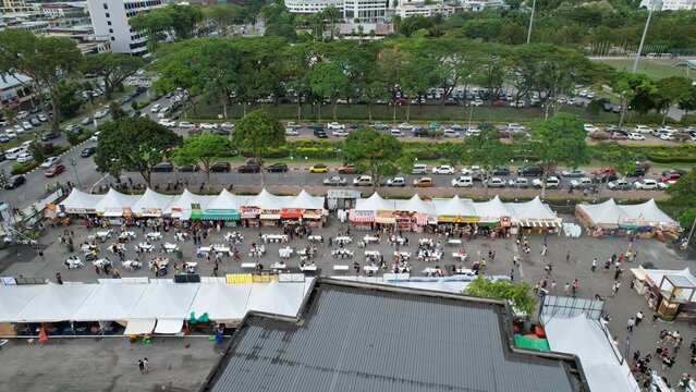 Kuching, Malaysia - August 1, 2022: The Annual Kuching Festival Street Fair