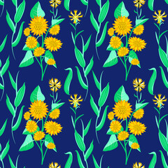 Vector - summer meadow seamless pattern.