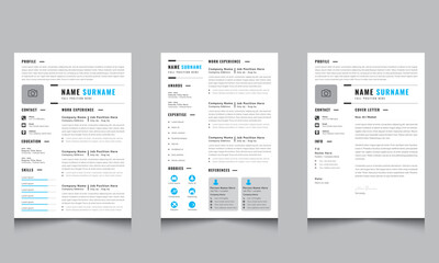 Minimalist Resume Layout and Cover Letter Creative CV Set Vector 