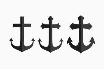 Anchor with Cross Icon. Cross with Anchor Vector Icon © Hunter Leader