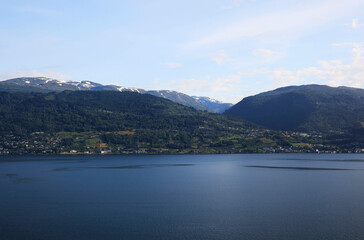 Fototapeta na wymiar The Nordfjord on the Way to Nordfjordeid in Norway, Scandinavia, Europe.