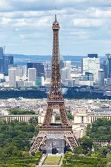 Foto auf Glas Paris Eiffel tower travel traveling landmark portrait format from above in France © Markus Mainka