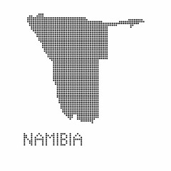 Namibia map with grunge texture in dot style. Abstract vector illustration of a country map with halftone effect for infographic. 