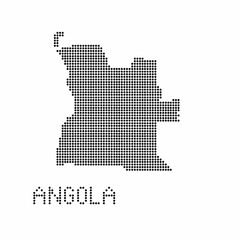 Fototapeta na wymiar Angola map with grunge texture in dot style. Abstract vector illustration of a country map with halftone effect for infographic. 