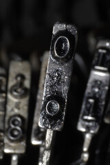 Number 0 in a typo of an old manual typewriter