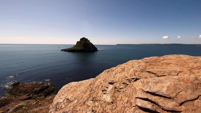 Aerial view of Thatcher Point in Torquay, England