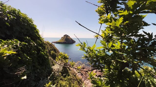Aerial view of Thatcher Point in Torquay, England