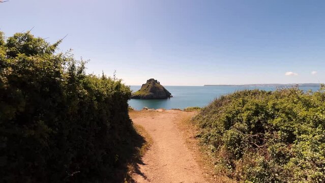 Aerial view of Thatcher Point in Torquay, England