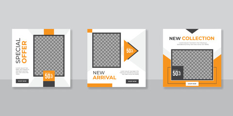 Modern promotion square web banner for social media mobile apps. Elegant sale and discount promo backgrounds for digital marketing