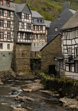 Exterior design half-timbered houses in old town