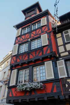 Exterior design Timber framing architectural style building in Colmar