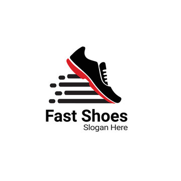 Modern Fast Running Shoes Logo Design